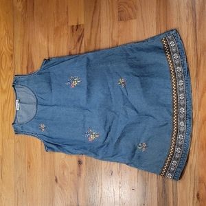 VINTAGE MARISOL DENIM EMBROIDERED  DRESS